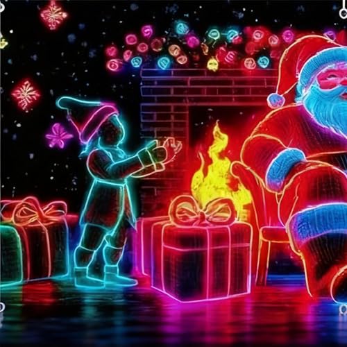 Toile de garage Noël fluorescente UV et résistante