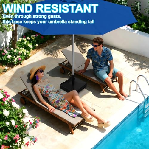 GT GETCO TECH Umbrella Base with Wheels and Handle, Heavy Duty Umbrella Stand Base 120lbs, Fillable Umbrella Base Outdoor Base for Patio, Poolside, Deck, Lawn, Windproof, Fits Most Sized Umbrellas by GT GETCO TECH - Used condition - Image 2