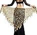 Women Belly Dancing Wrap Skirts Hip Scarf Gypsy Scarf with Sequins Plus Size Costume Belt Gold