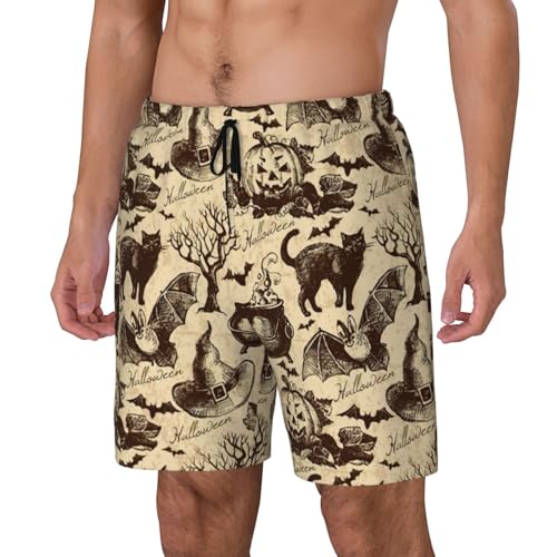 Short de plage double couche EdWal imprimé chapeau de sorcière premium