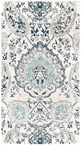 SAFAVIEH Madison Collection 2'3" x 4' Cream / Light Grey MAD600C Boho Chic Glam Paisley Non-Shedding Living Room Bedroom Accent Rug