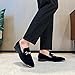 FLQL Men’s Penny Loafers Suede Leather Slip On Flats Driving Casual Boats Shoes Size 10 B-Black