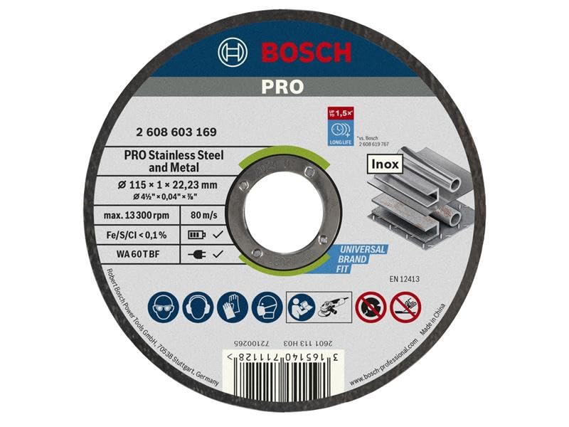 Bosch 2608603254 Standard for INOX-Rapido Straight Cutting disc, White
