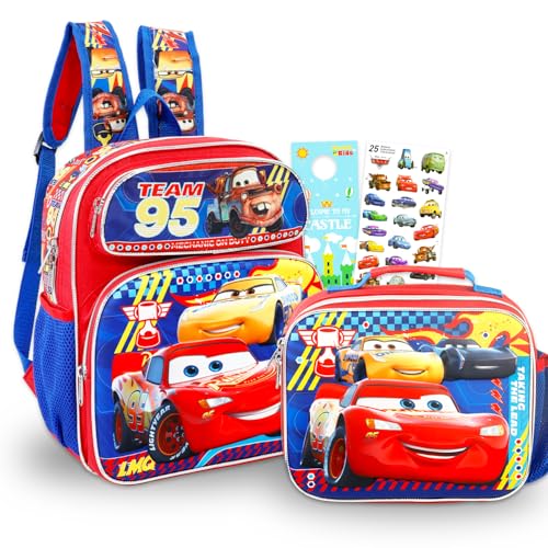 Sac d'école Pixar Cars 30cm et boîte à repas, le cadeau idéal pour la rentrée des classes