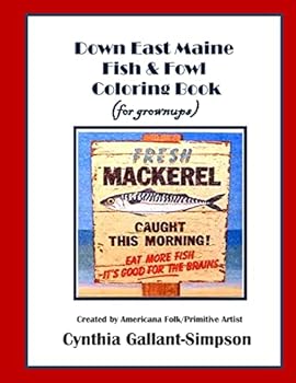 Paperback Down East Maine Fish & Fowl Coloring Book (for grownups) Book