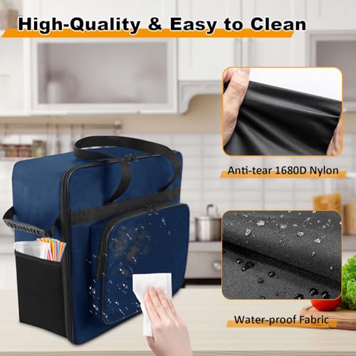 Funda portátil para máquina Ninja Slushi FS605, azul | Bolso de transporte para máquina Slushie Max, acolchado grueso, múltiples bolsillos y asas miniatura 7