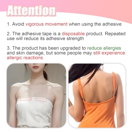 CARGEN Clothes Tape Double Sided Body Tape for Women Body Anti-Exposure Stickers for Clothes to Stay in Place, for Strapless Dresses, 100PCS, 75 x 12 mm / 3" x 0.47"3
