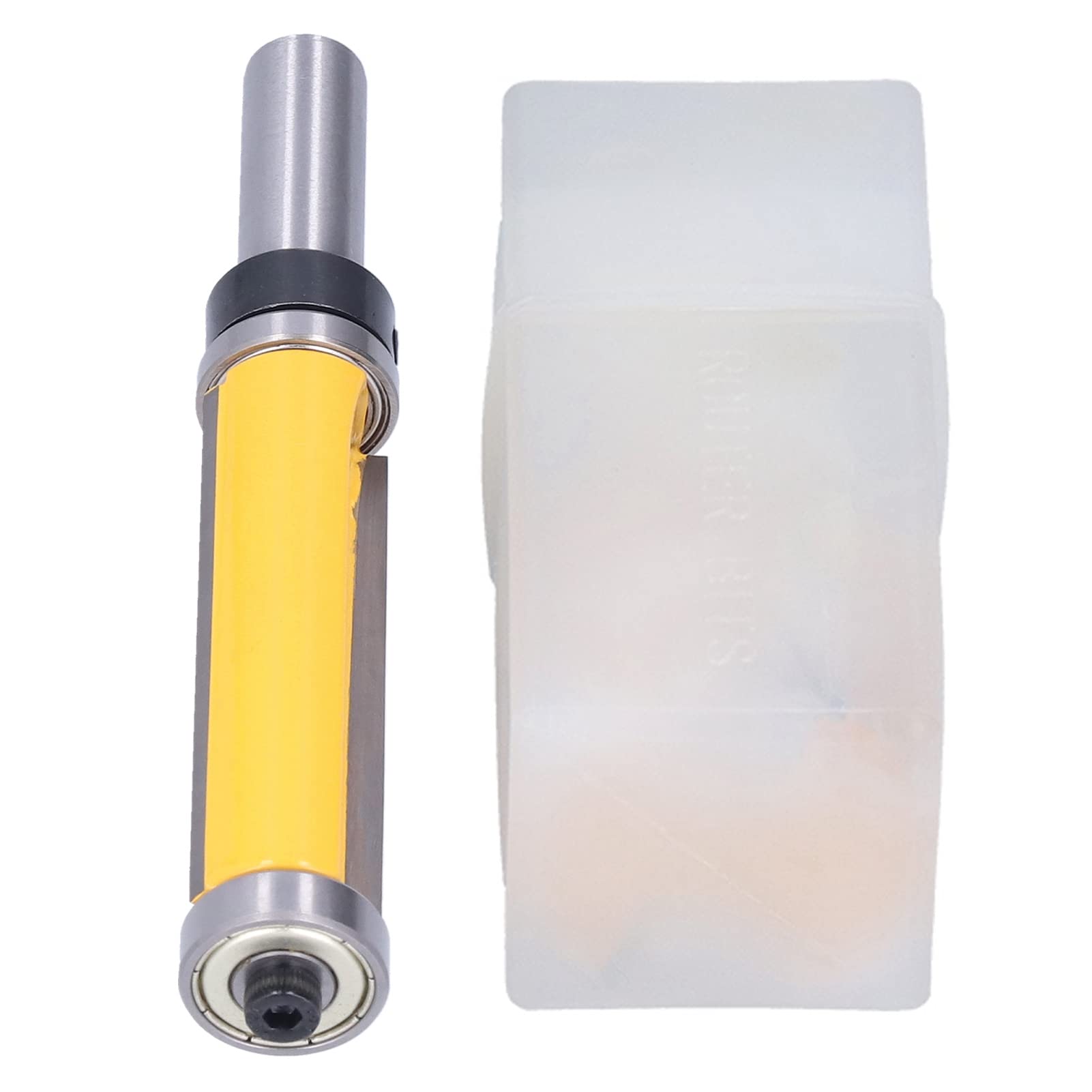Respicefinem Flush Trim Router Bit 2in Shank 12mm Pattern Mit Oben Und Unten Doppel-Lager Schneidwerkzeug Carbide Tip Für Trimming Cutting Verschiedene Templates