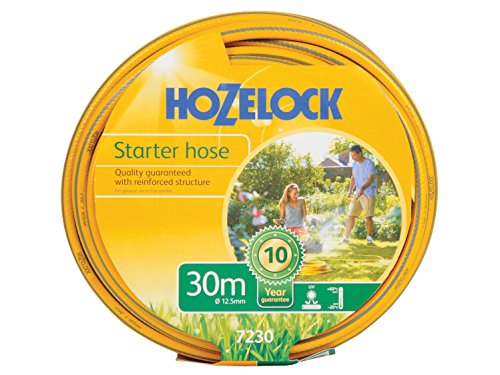 HOZELOCK - Starter Hose ø 12.5mm (1/2') 30m : Versatile, UV-resistant garden hose, 4-layer braided reinforced hose, UK-made, General Purpose, Hard Wearing, 10 Year Guarantee* [7230P0000]