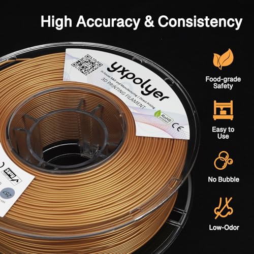 Filament PLA de qualité alimentaire 1.75mm doré pour vaisselle imprimée 3D - 6