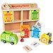 Reduce & Reuse Recycling Center Playset | Wooden Green Garbage Truck Toy, Sorting Bins, and Accessories | Safe, Natural Materials For Environmental Learning, Fine Motor Skills, and Play | 24 Pieces
