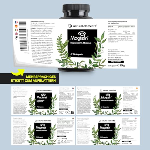 Magnesium L-Threonate (Magtein®) – 2.083mg Magnesium L-Threonat pro Tagesdosis – 90 Kapseln – für deinen Magnesiumhaushalt – vegan, hoch bioverfügbar – in Deutschland entwickelt & laborgeprüft 6