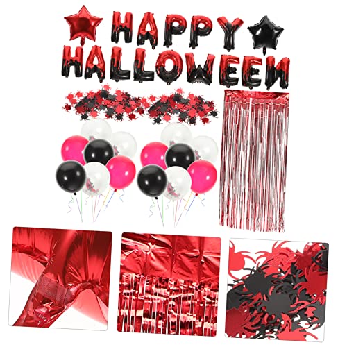 Abaodam 4 Conjuntos Conjunto De Cortina De Chuva De Balão Adereços De Balões De Halloween Guirlanda