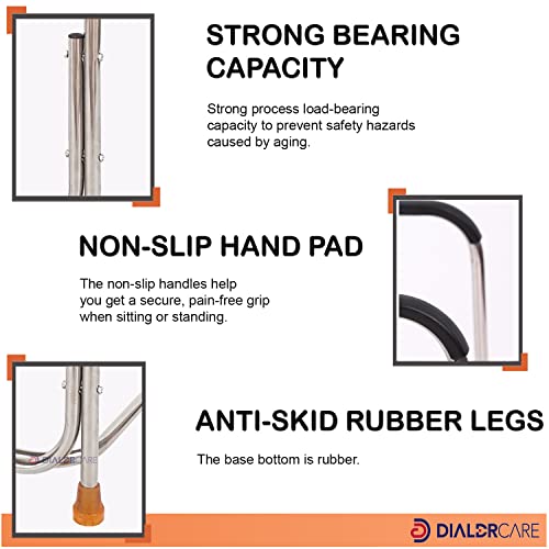 Image of DIALDRCARE Stainless Steel Free Standing Toilet Surround Rail Frame for Handicapped Disabled Elderly Patients
