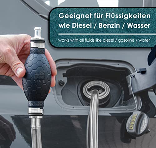 Foto von King Kong State Handpumpe - XL-Umfüllpumpe für Flüssigkeiten wie Wasser, Benzin, Diesel oder Öl-Gemische l optimal für den Auto- und Motorrad-Bereich