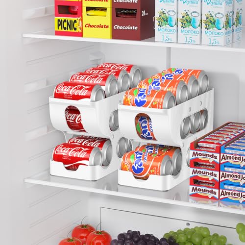 FIFO-Soda-Can-Organizer-for-Pantry-or-Fridge-Holds-24-Cans-2-Pack-Automatic-Rolling-Drink-Organizer-for-Fridge-Space-Saving-Pop-Can-DispenserHolderStorageContainer-for-Refrigerator