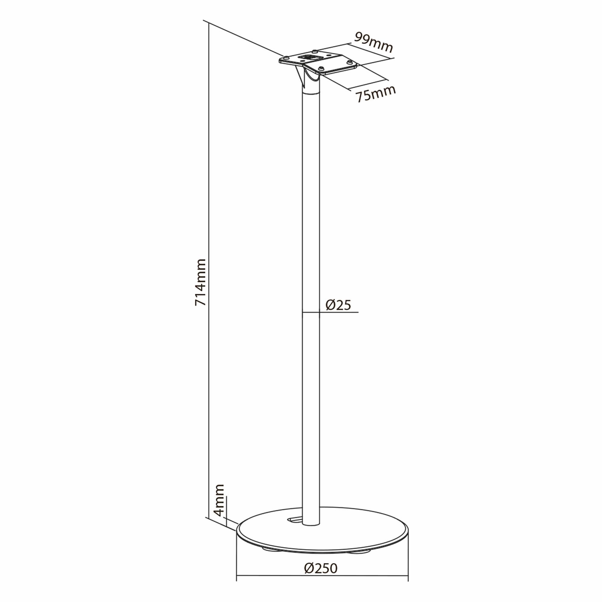 NEDIS Uchwyt głośnikowy – kompatybilny z: Sonos Era300 – stojak – 5 kg – stały – ABS/metal – czarny