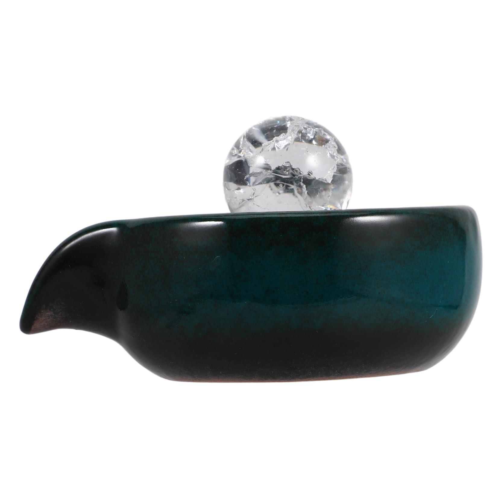 Sphère cristal et céramique vert paon VICASKY pour une décoration de cour haut de gamme
