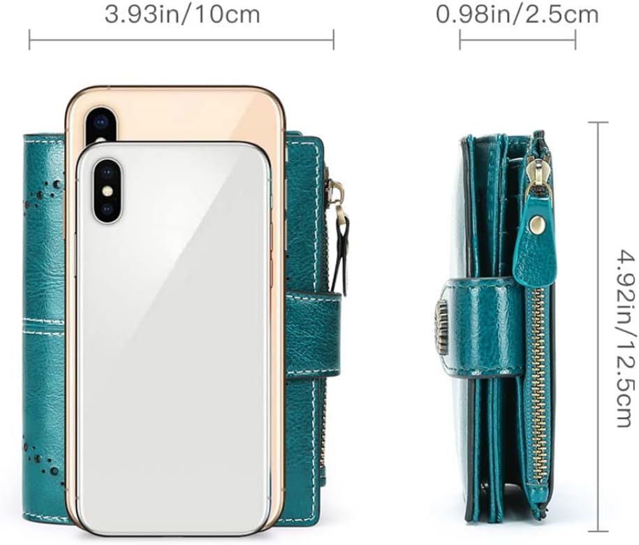 SENDEFN Small Womens Wallet Leather Bifold Card Holder RFID Blocking with Zipper Coin Pocket - Image 5