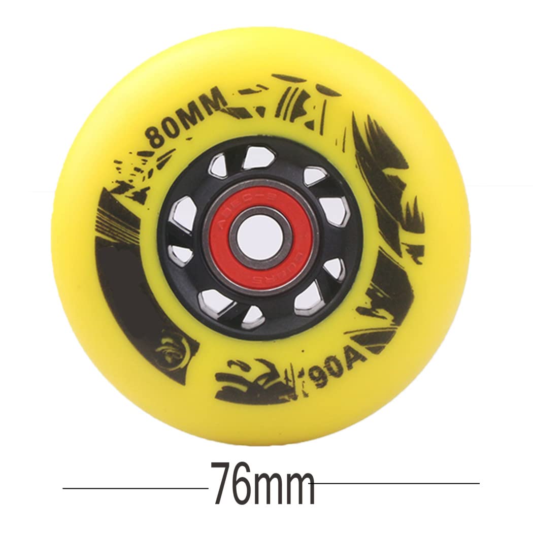 TGHY Inliner Rollen Ersatz Rollen Räder Inline Skates Rollen Wheel Inline Skate Ersatz Räder mit Kugellagern ABEC-9 90A 72mm/76mm/80mm