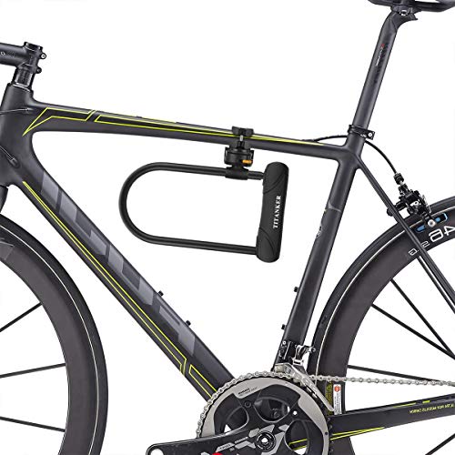 Titanker U Lock Bike Lock, Heavy Duty Keys Bike U Shackle Secure Locks Bicycle Lock With 4 Feet Cable & Mounting Bracket For Road Bike Mountain Bike(14.7Mm U Lock + Steel Cable + Mount Bracket) #TOP6