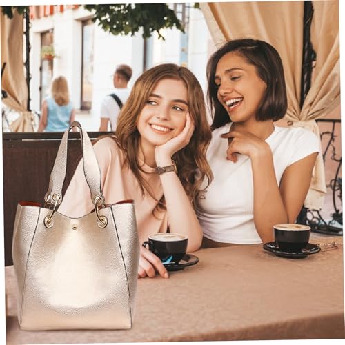 Bolso Tote para Mujer de Cuero Sintético Rosa Oro miniatura 2