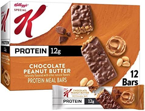 Kellogg's Special K Protein Bars, 12g Protein Snacks, Meal Replacement, Value Size, Chocolate Peanut Butter, 19oz Box (12 Bars)