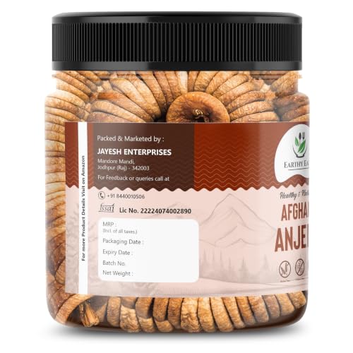 Image of Earthy Eats Premium Afghani Anjeer | Soft Juicy Dried Figs Dry Fruit | No Added Sugar, Rich Source Of Fiber Pack Of 1 | Perfect for Gifting