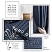 Clara Clark Bathroom Accessories Set - Bathroom Set, Bathroom Accessory Set, Shower Curtain Set, Toilet Brush, Trash Can & Soap Dispenser - Navy - 20PC