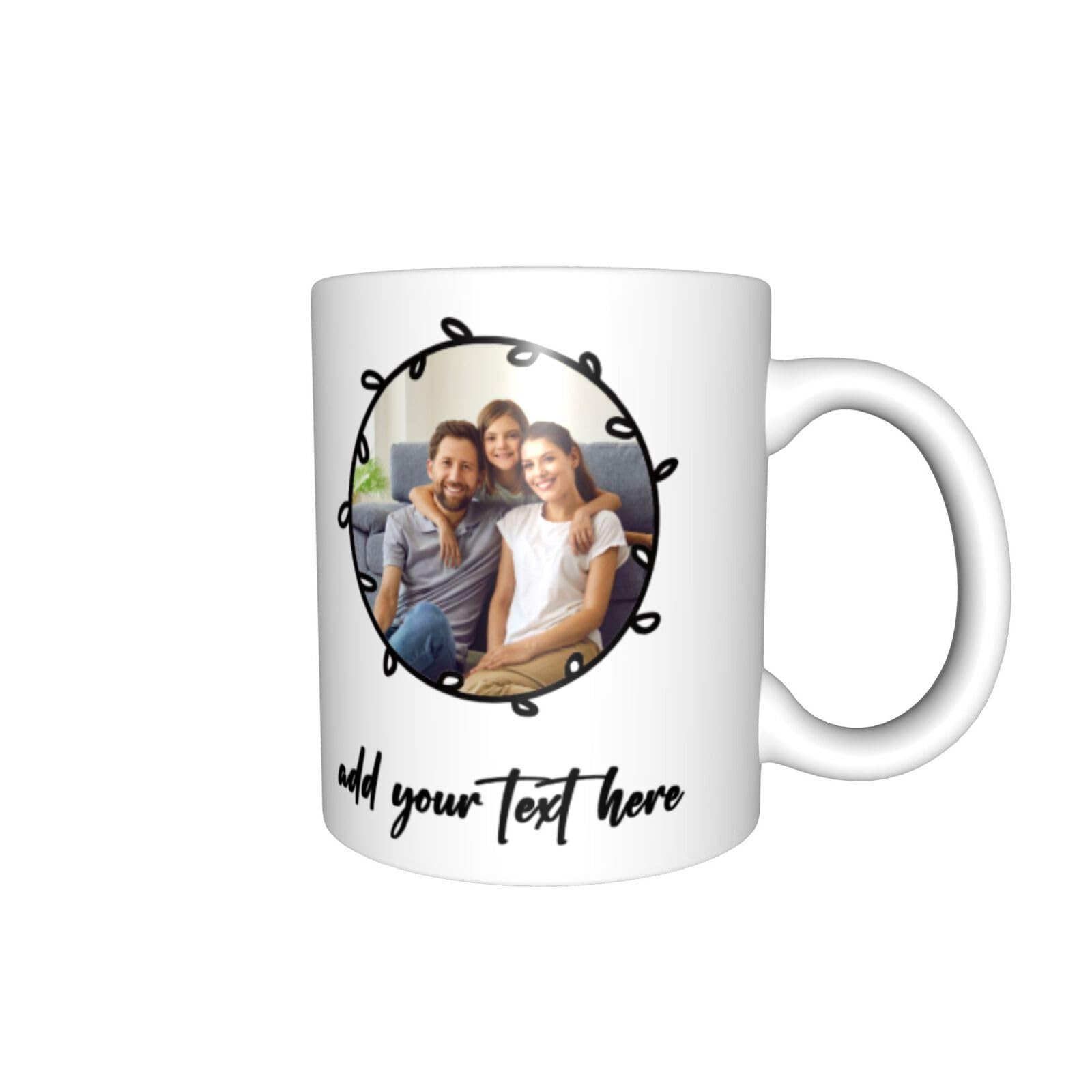Custom Mugs with Pictures Text Personalized Coffee Mug Customized Cups Gift Customizable 11 Oz Tea Cup Circular Style 07