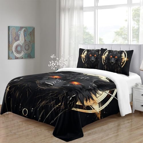 Ensemble de couette loup imprimé 3D haute définition parure de lit microfibre premium 200x200 - 5