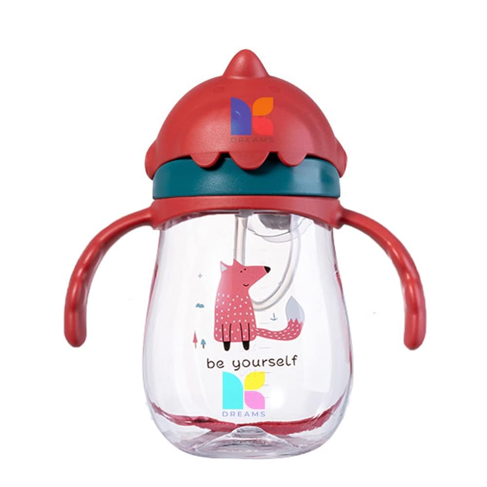 Plastic New Sipper Bottle Cute Design Training Sipper Cup with Handles Soft Silicone Straw Leakproof Sipper with Straw Water Bottle for Kids (ABL-1018-Red)-picture-22