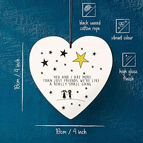 Dorothy Spring You and I are more Than just Friends we are Small Gang Wooden Heart Sign Plaque Inspirational Quote Gift For Best Friends