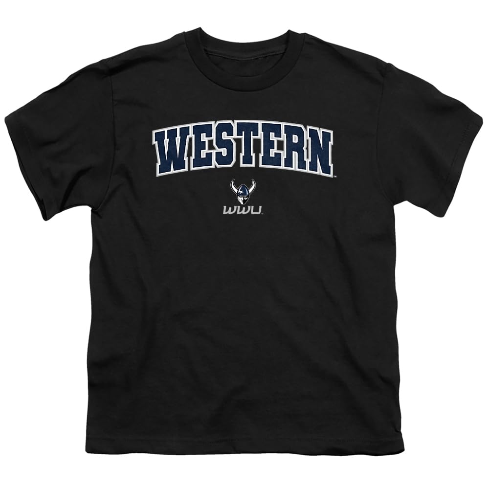 LOGOVISION Western Washington University Arch Logo Black Kids T Shirt (4) for Toddler Boys and Girls, Black