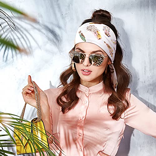 Image of WILLBOND 6 Pcs Tie Headband for Women Adjustable Bandana Sports Head Scarf | Boho Style, Knotted African Turban Hairband, Elastic Non Slip Wide Headband, for Running Hiking Cycling Yoga Workout