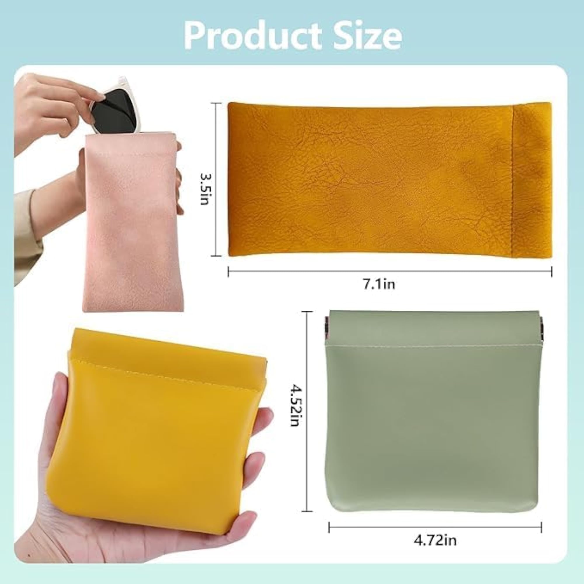3 Pcs Pocket Cosmetic Bag Waterproof Portable Small Makeup Bag