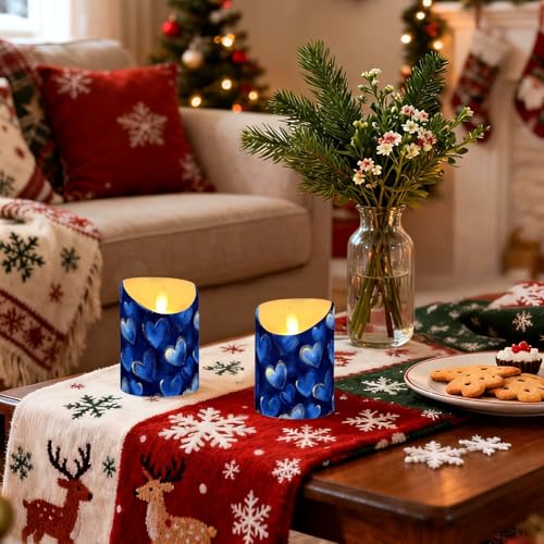 Velas de Navidad sin llama a pilas de larga duración color azul rey 7