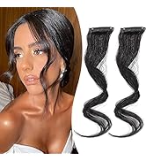 LE SECRET Bangs Hair Clip in Bangs 2pcs Side Bangs Clip on Fringe Bangs with Temples Synthetic Lo...