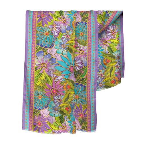 RainCaper Laurel Burch Lavender Floral Silk Blend Women’s Fashion Shawl