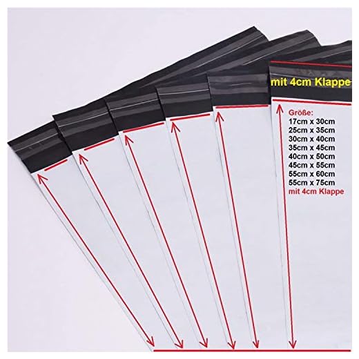 logei® 100ST plástico Sobres Bolsas de Envío pantalla Envío bolsillos bolsas para envío Ware bolsas de plástico para ropa y textiles autoadhesivo, opaco, 35 cm x 45 cm