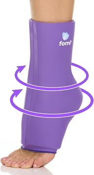 FOMI Hot Cold Ankle Foot Gel Ice Pack Wrap | Premium Comfort 360 Degree Solid Gel Cooling Compression for Plantar Fasciitis, Heel Spurs, Achilles, Tendonitis, Sore Feet, Gout Purple
