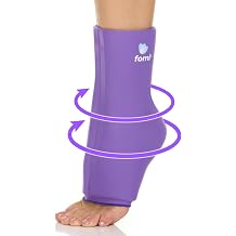 FOMI Hot Cold Ankle Foot Gel Ice Pack Wrap | Premium Comfort 360 Degree Solid Gel Cooling Compression for Plantar Fasciitis, Heel Spurs, Achilles, Tendonitis, Sore Feet, Gout | One Size Blue