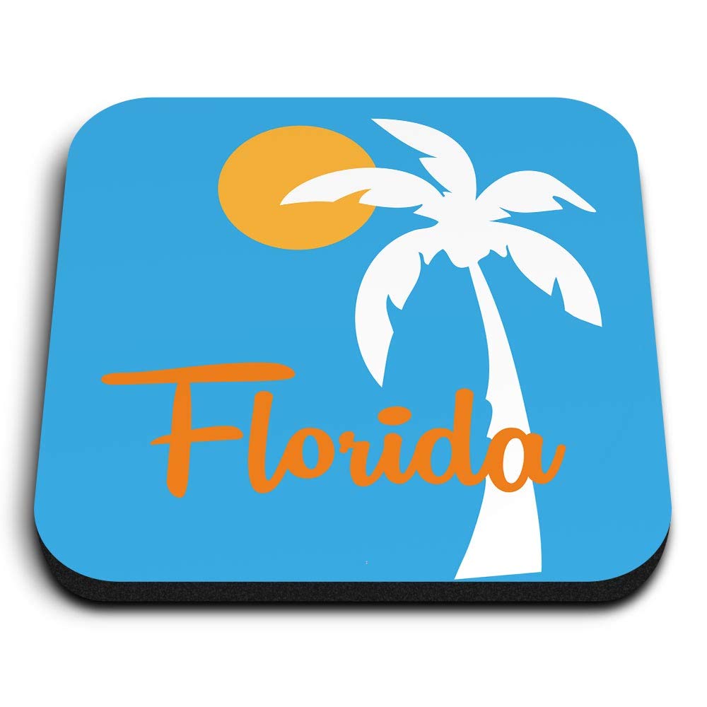 Destination Vinyl Ltd Multicolor 1 X Square Mdf Fridge Magnet - Florida Miami Beach Palm Tree Usa 5349