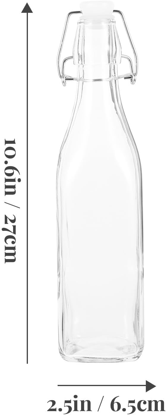 Gadpiparty Glass Oil Bottles 500ml 2pcs with Airtight Seal Square Glass Soy Sauce Container for Kitchen Use Beverage Bottles