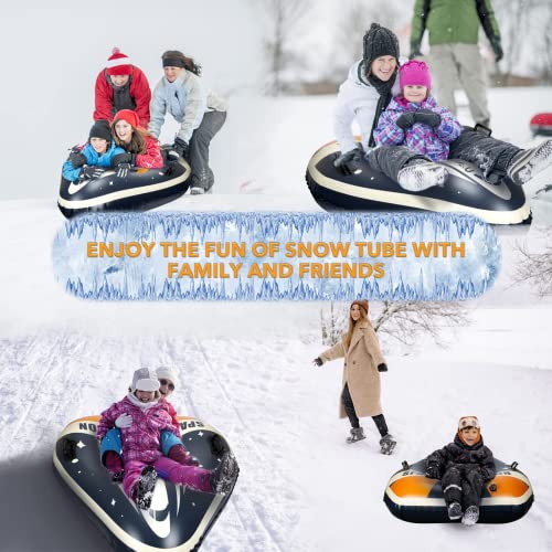 image for TOPLUS Snow Tube - 47 Inch Inflatable Snow Sled - Heavy Duty Snow Tube