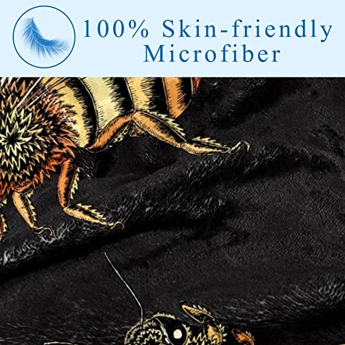 Couverture chaude et douce lit 150x100 cm imprimé abeilles
