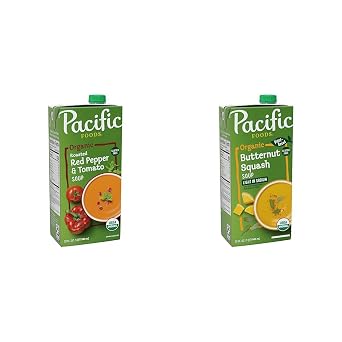 Bundle of 4 Pacific Foods Organic Soups, 32 oz Cartons