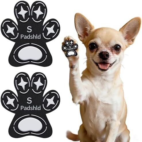 Padshld Dog Paw Protectors, Anti Slip Paw Pads for Dogs - Traction Grips for Senior Dogs & Puppies on Hardwood Floors, Paw Stickers for Dog Feet with Secure Grip 6 Sets (24 Pcs) S