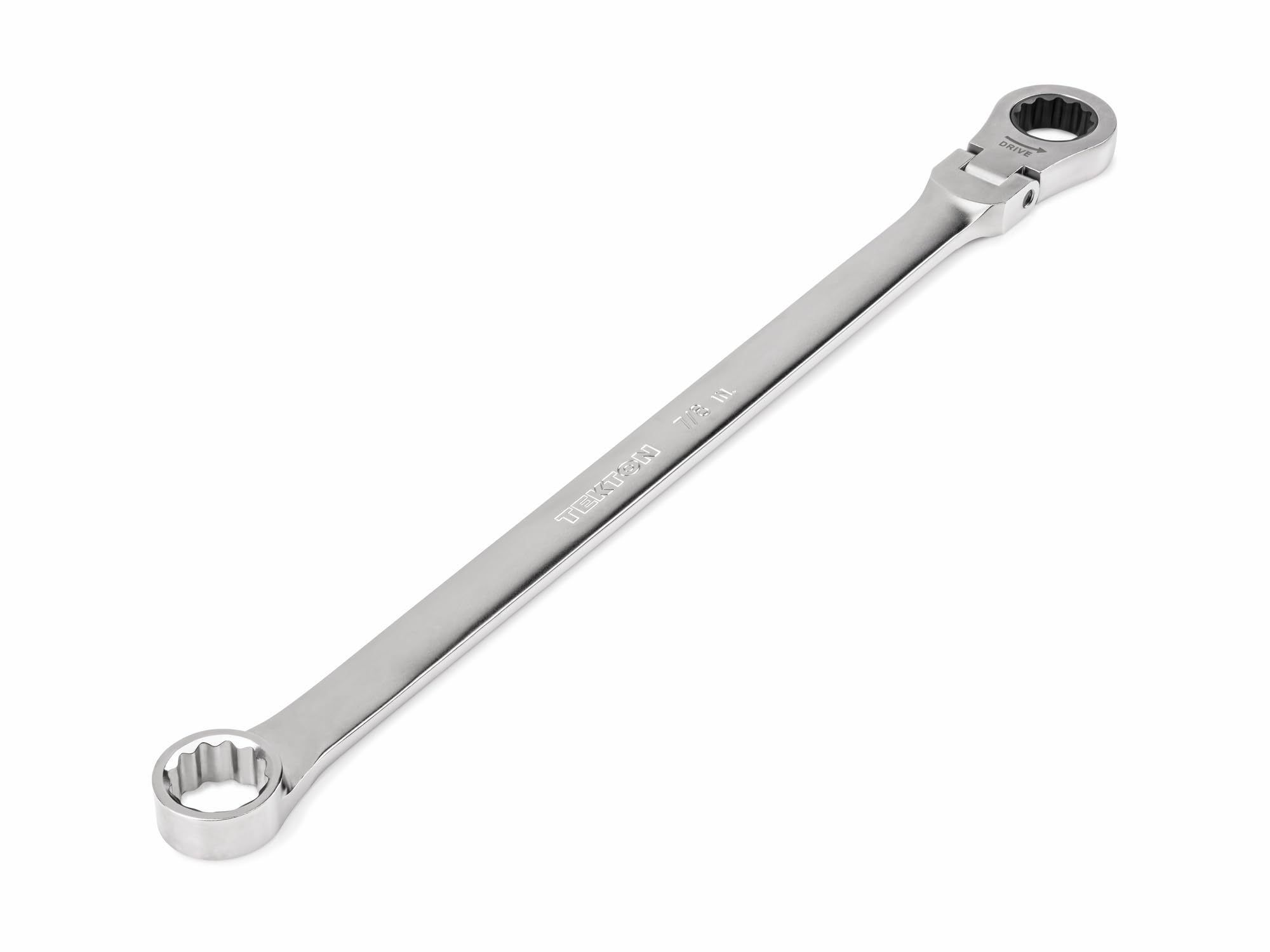 TEKTON 7/8 Inch Long Fixed/Flex Head 12-Point Ratcheting Box End Wrench | WRB35322