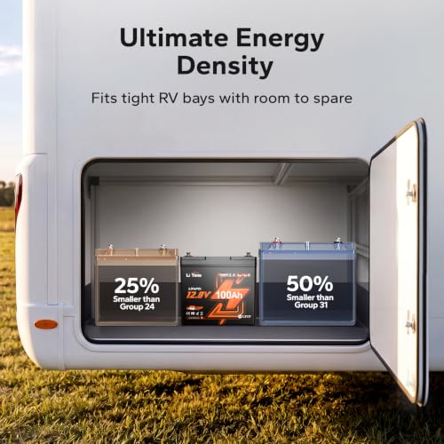 Image of Litime 3 Packs 12V 100Ah Xtra Mini LiFePO4 Battery for RV, Camper, Boat